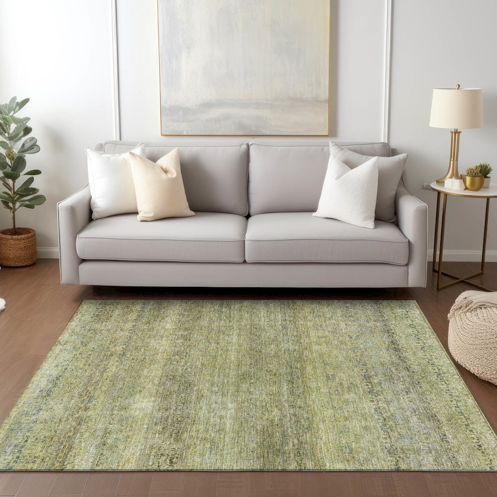 Luxury Washable Indoor/Outdoor Burano Aloe 5' x 7'6" Rug. Picture 5