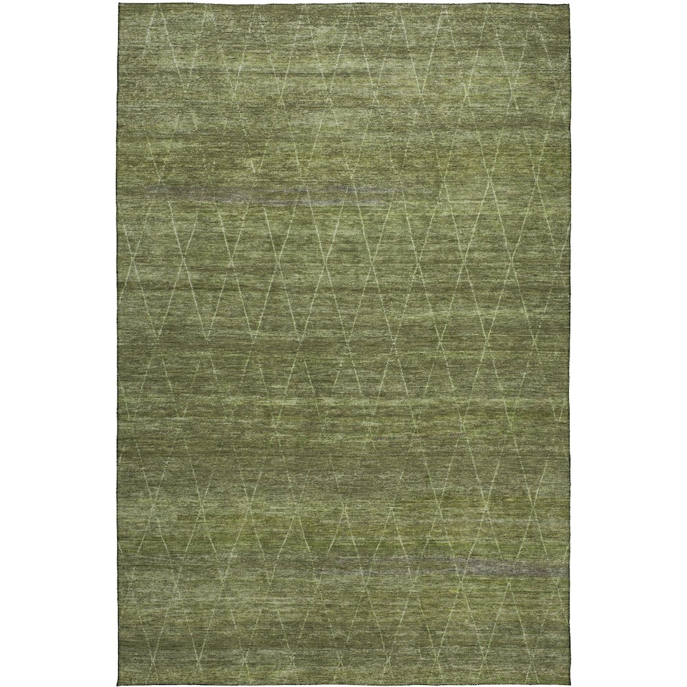 Luxury Washable Indoor/Outdoor Burano Olive 5' x 7'6" Rug. Picture 1