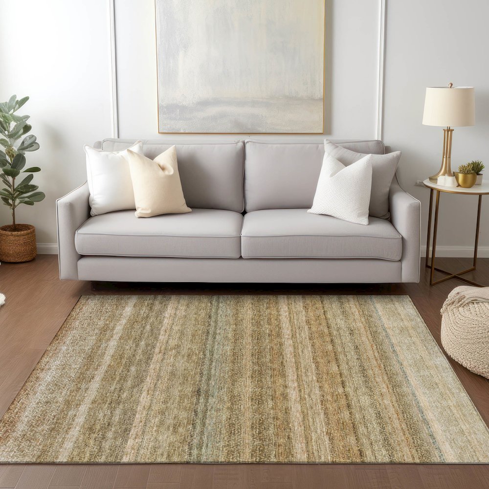 Luxury Washable Indoor/Outdoor Burano Copper 5' x 7'6" Rug. Picture 5