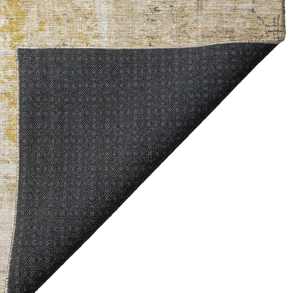 Luxury Washable Indoor/Outdoor Burano Gold 2'6" x 3'10" Rug. Picture 4
