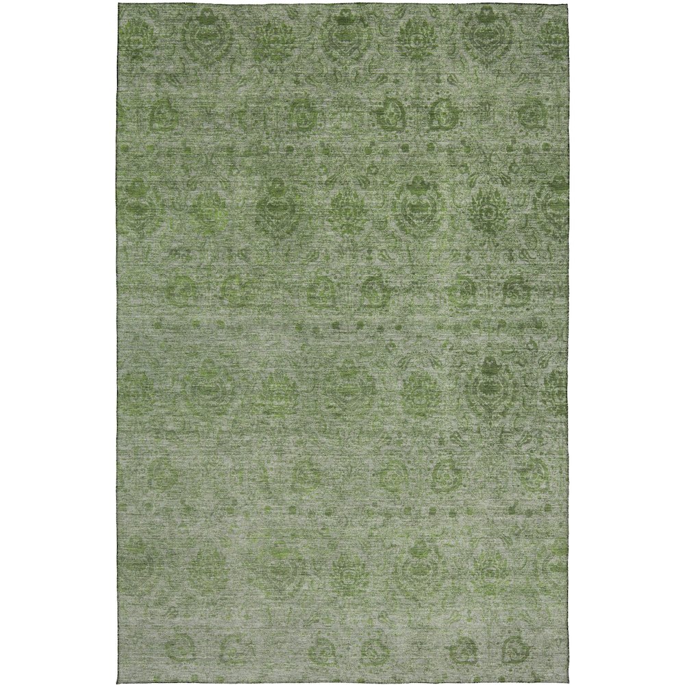 Luxury Washable Indoor/Outdoor Burano Olive 5' x 7'6" Rug. Picture 1