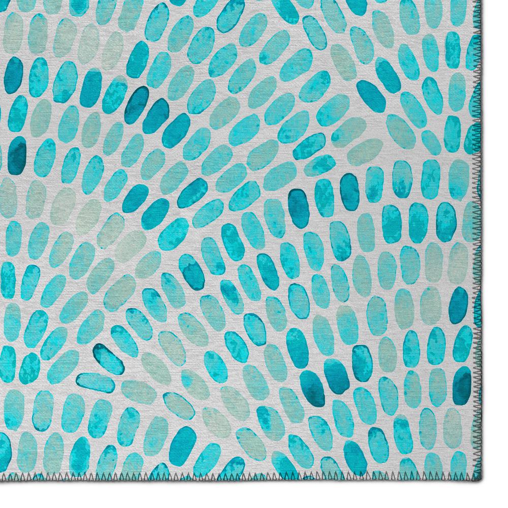 Indoor/Outdoor Surfside ASR37 Aqua Washable 2'3" x 7'6" Runner Rug. Picture 3