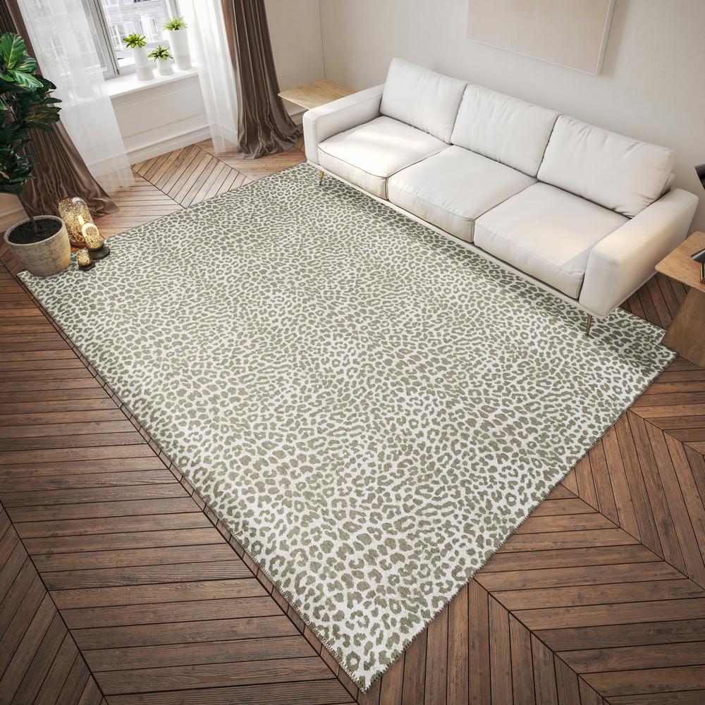 Safari Taupe Animal Animal Print 3' x 5' Area Rug Taupe ASF32. Picture 1