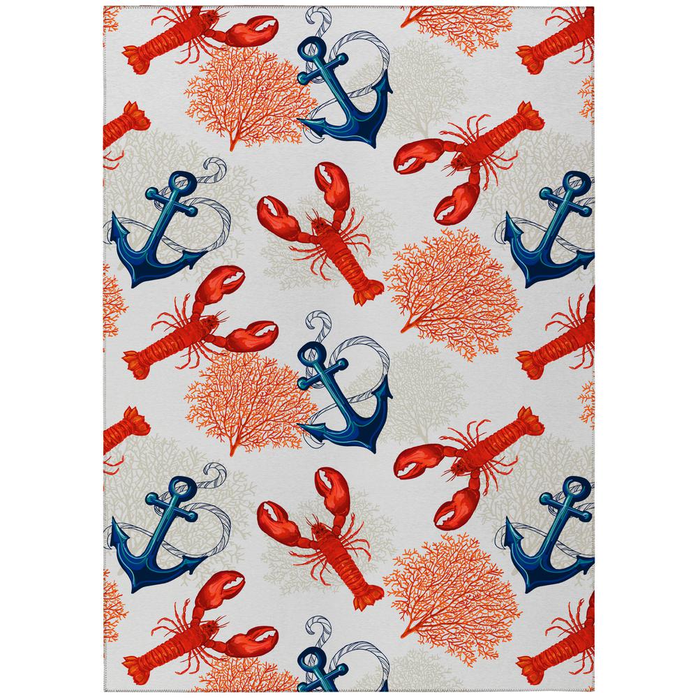 Indoor/Outdoor Harpswell AHP34 Red Washable 5' x 7'6" Rug. Picture 1