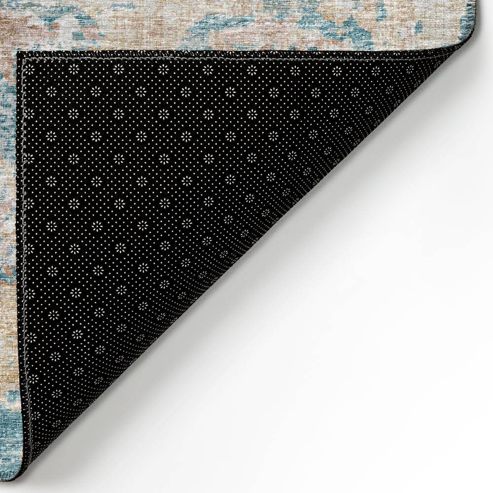 Indoor/Outdoor Accord AAC34 Teal Washable 2'3" x 7'6" Runner Rug. Picture 6