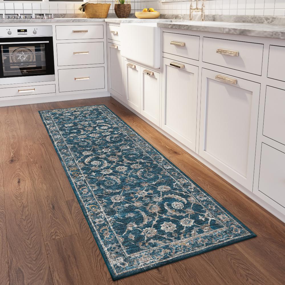 Jericho JC4 Navy 2'6" x 12' Runner Rug. Picture 2