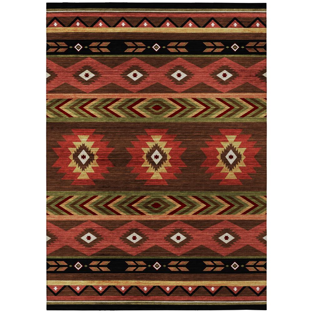Indoor/Outdoor Sonora ASO33 Brown Washable 5' x 7'6" Rug. Picture 1