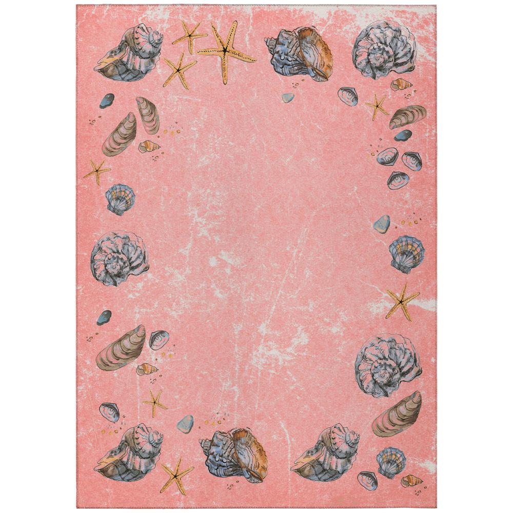 Indoor/Outdoor Surfside ASR39 Peach Washable 5' x 7'6" Rug. Picture 1