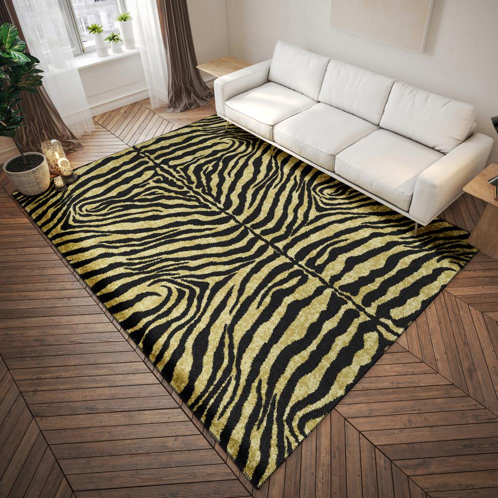 Safari Gilded Animal Animal Print 3' x 5' Area Rug Gilded ASF31. Picture 1