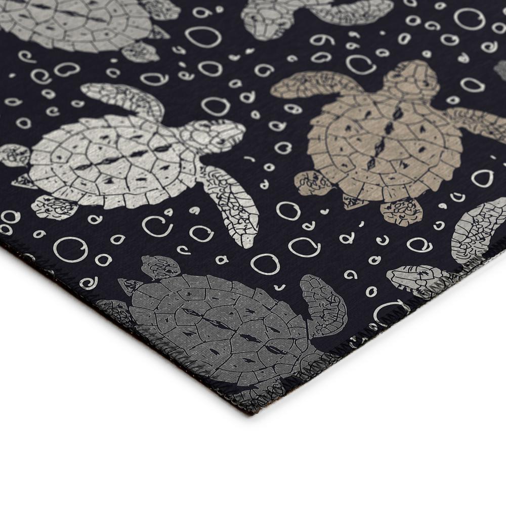 Indoor/Outdoor Surfside ASR43 Midnight Washable 2'3" x 7'6" Runner Rug. Picture 4