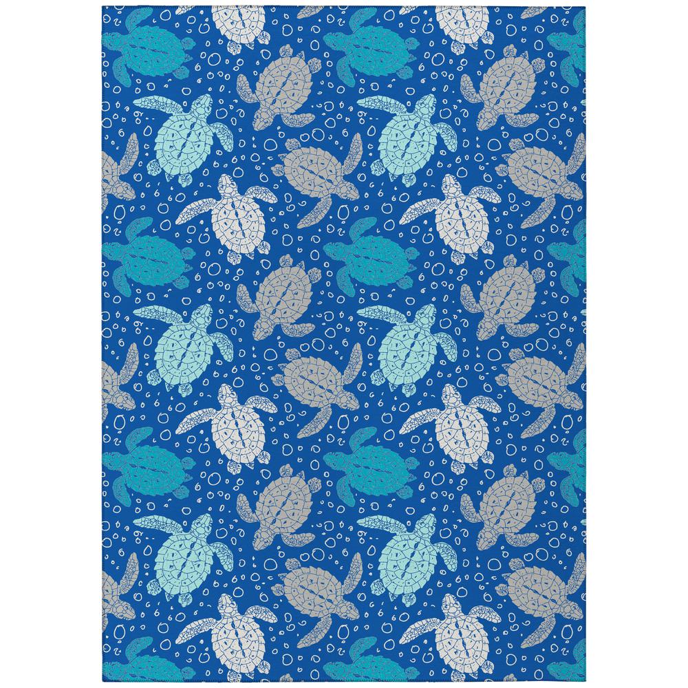 Indoor/Outdoor Surfside ASR43 Blue Washable 5' x 7'6" Rug. Picture 1