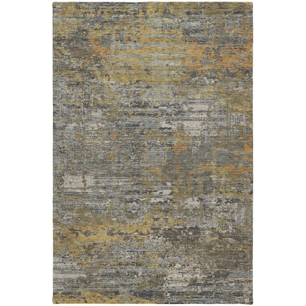 Luxury Washable Indoor/Outdoor Kochi Gray 5' x 7'6" Rug. Picture 1