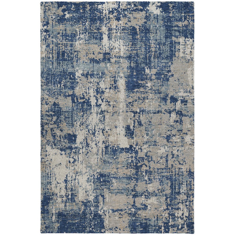 Luxury Washable Indoor/Outdoor Kochi Navy 5' x 7'6" Rug. Picture 1