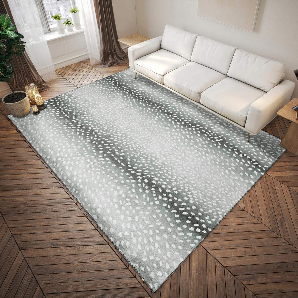 Safari Grey Animal Animal Print 3' x 5' Area Rug Grey ASF33. Picture 1