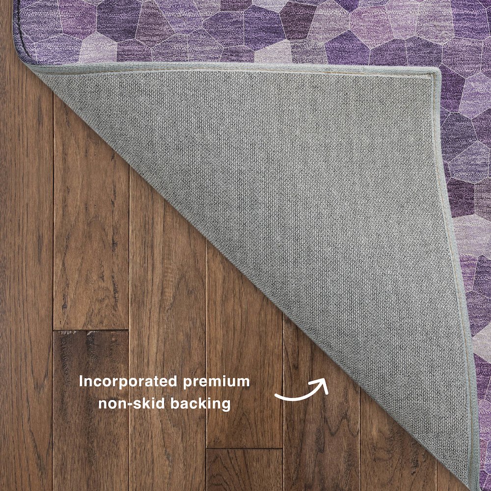 Luxury Washable Indoor/Outdoor Kaleidoscope KL1 Purple 2'6" x 3'10" Rug. Picture 4
