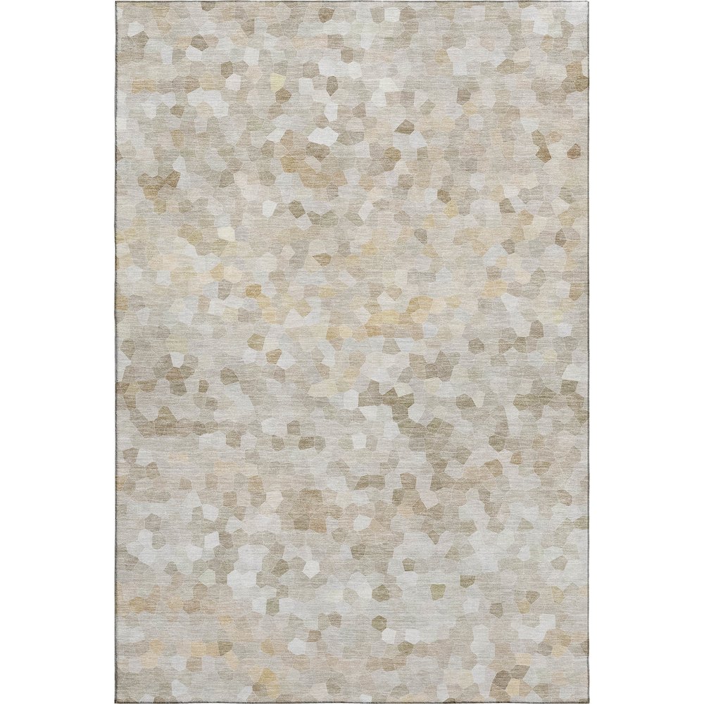 Luxury Washable Indoor/Outdoor Kaleidoscope KL1 Ivory 5' x 7'6" Rug. Picture 1