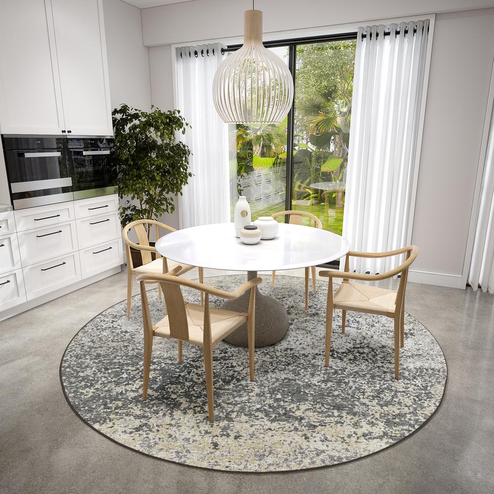 Winslow WL3 Graphite 6' x 6' Round Rug. Picture 2