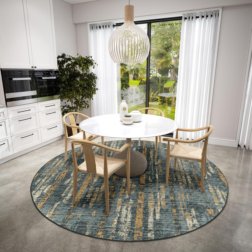 Winslow WL6 Charcoal 6' x 6' Round Rug. Picture 2