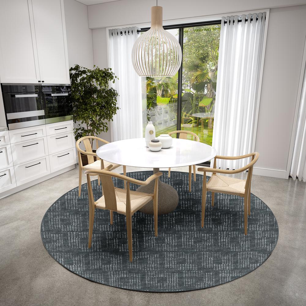 Delano DA1 Midnight 8' x 8' Round Rug. Picture 2