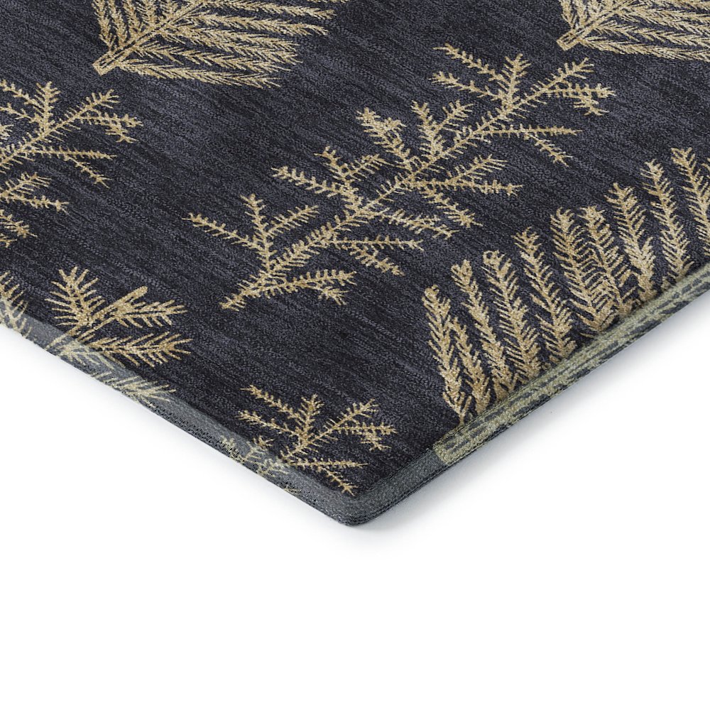 Luxury Washable Indoor/Outdoor Merry & Bright Black 2'6" x 3'10" Rug. Picture 2