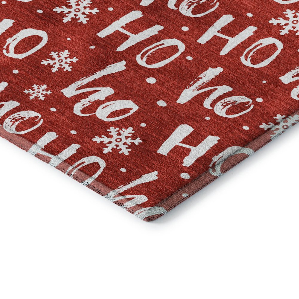 Luxury Washable Indoor/Outdoor Merry & Bright Red 2'6" x 3'10" Rug. Picture 2