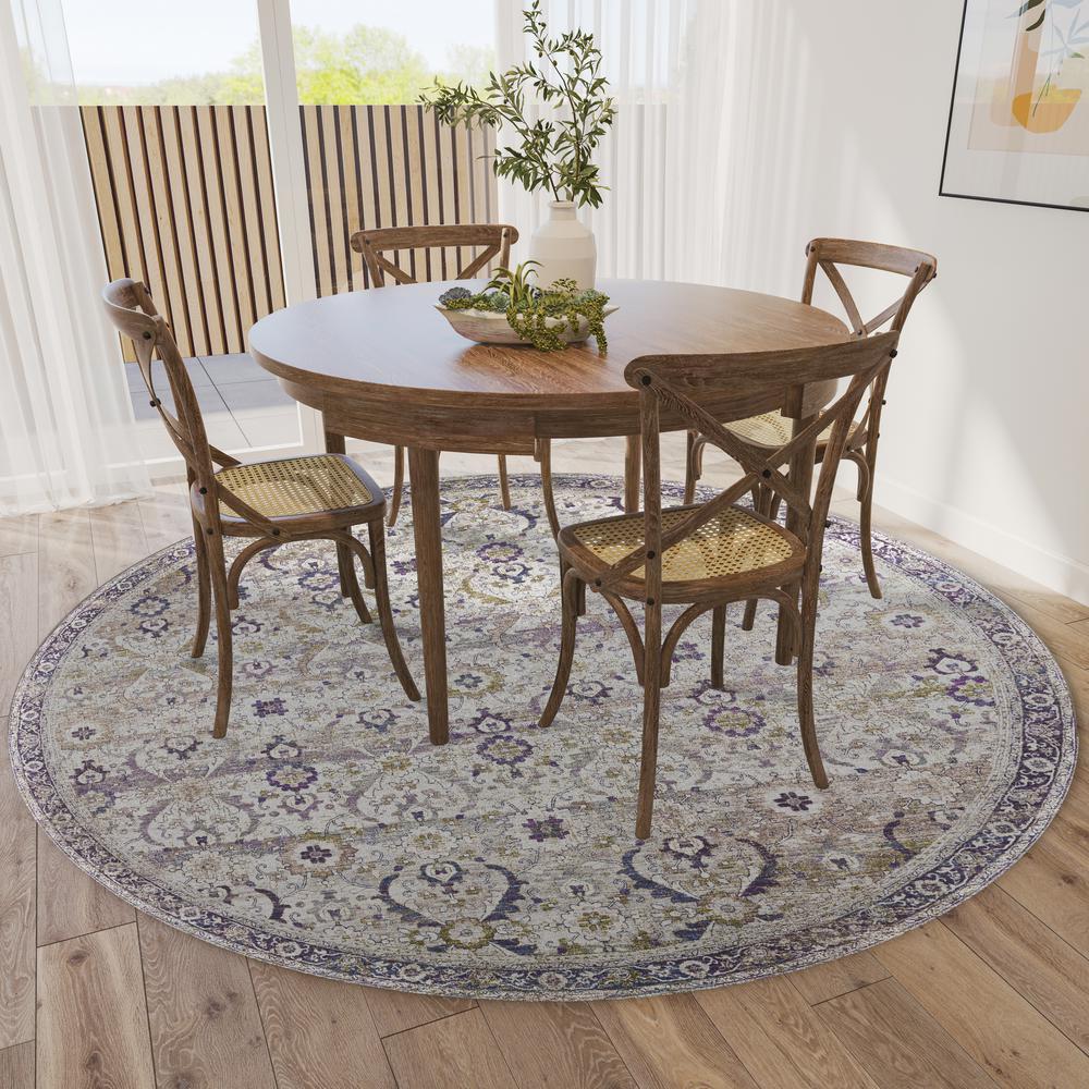 Jericho JC1 Oyster 6' x 6' Round Rug. Picture 2