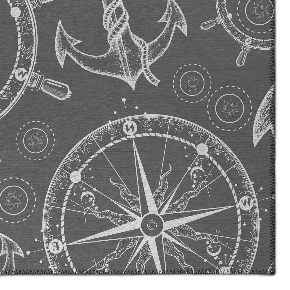 Indoor/Outdoor Harpswell AHP39 Smoke Washable 2'3" x 7'6" Runner Rug. Picture 3