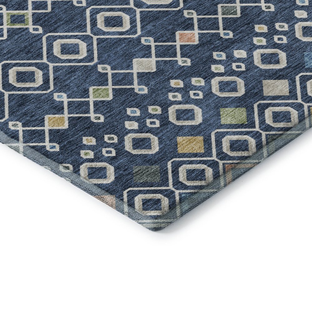Machine Washable Indoor/Outdoor Neo Navy 2'6" x 3'10" Rug. Picture 2