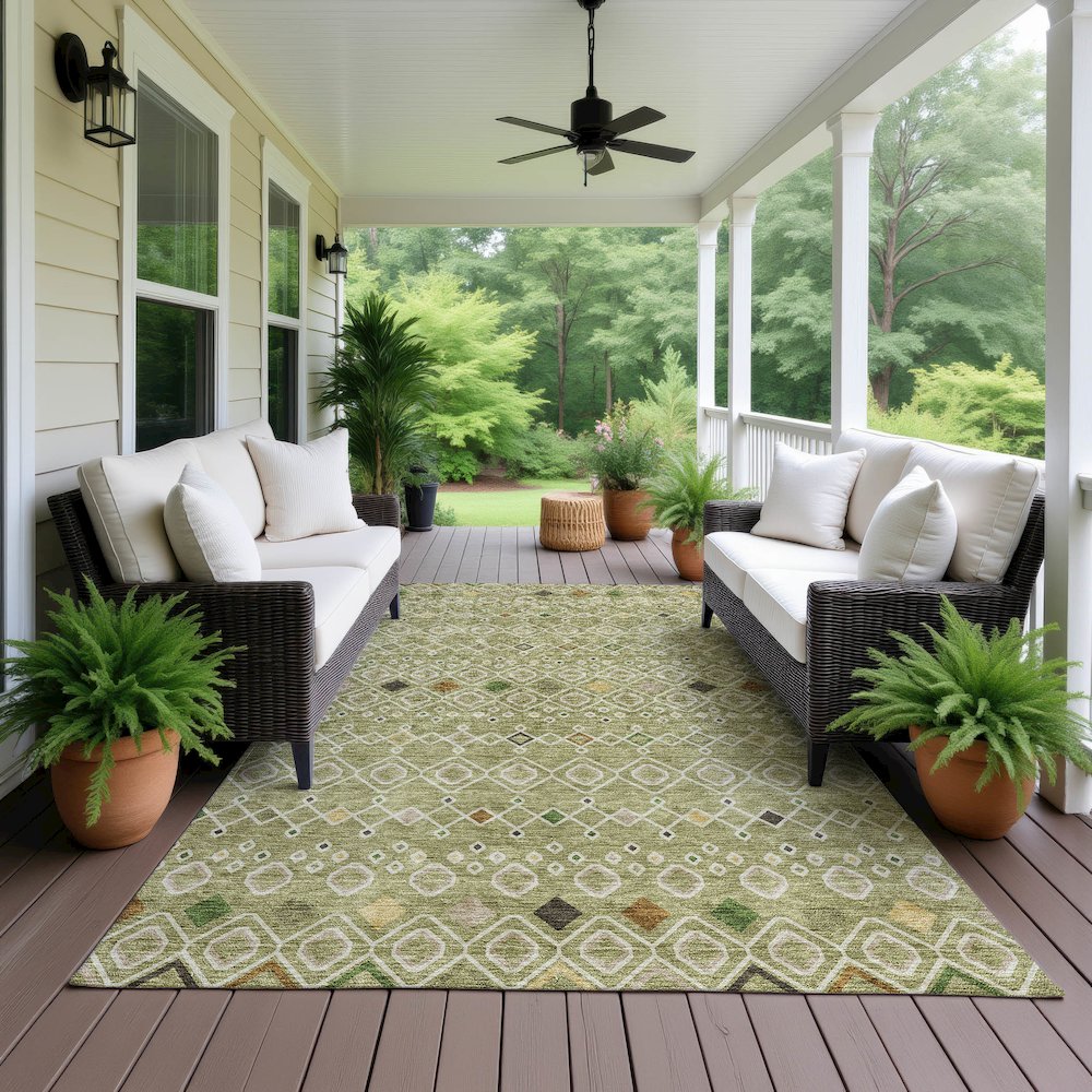 Machine Washable Indoor/Outdoor Neo Sage 5' x 7'6" Rug. Picture 6
