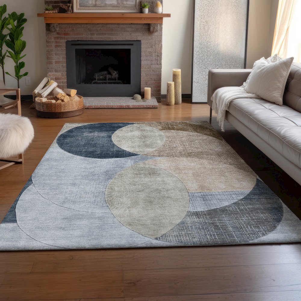 Machine Washable Indoor/Outdoor Neo Sky 5' x 7'6" Rug. Picture 5