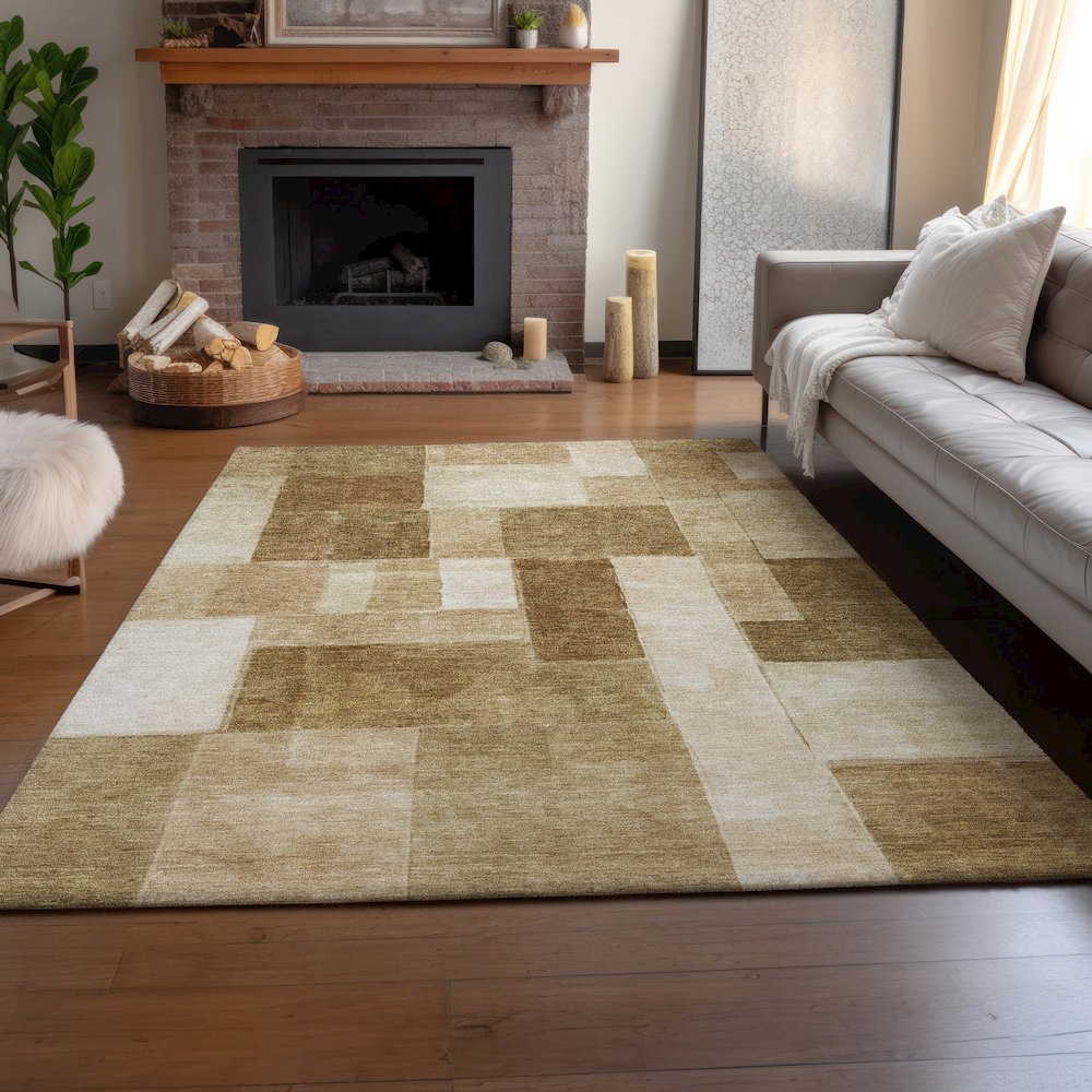 Machine Washable Indoor/Outdoor Neo Terracotta 5' x 7'6" Rug. Picture 5