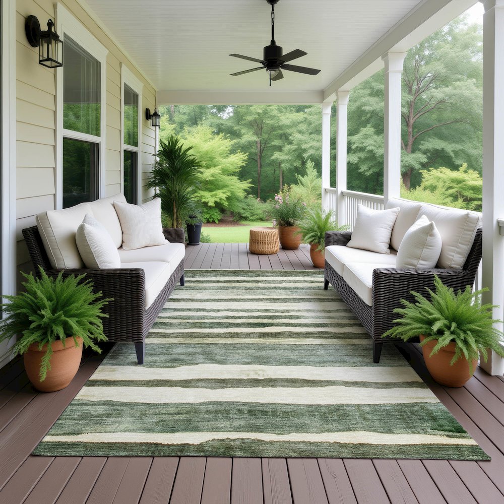 Machine Washable Indoor/Outdoor Neo Sage 5' x 7'6" Rug. Picture 6