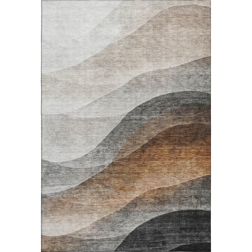 Machine Washable Indoor/Outdoor Neo Khaki 5' x 7'6" Rug. Picture 1
