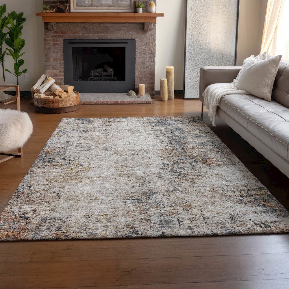 Machine Washable Indoor/Outdoor Neo Putty 5' x 7'6" Rug. Picture 5