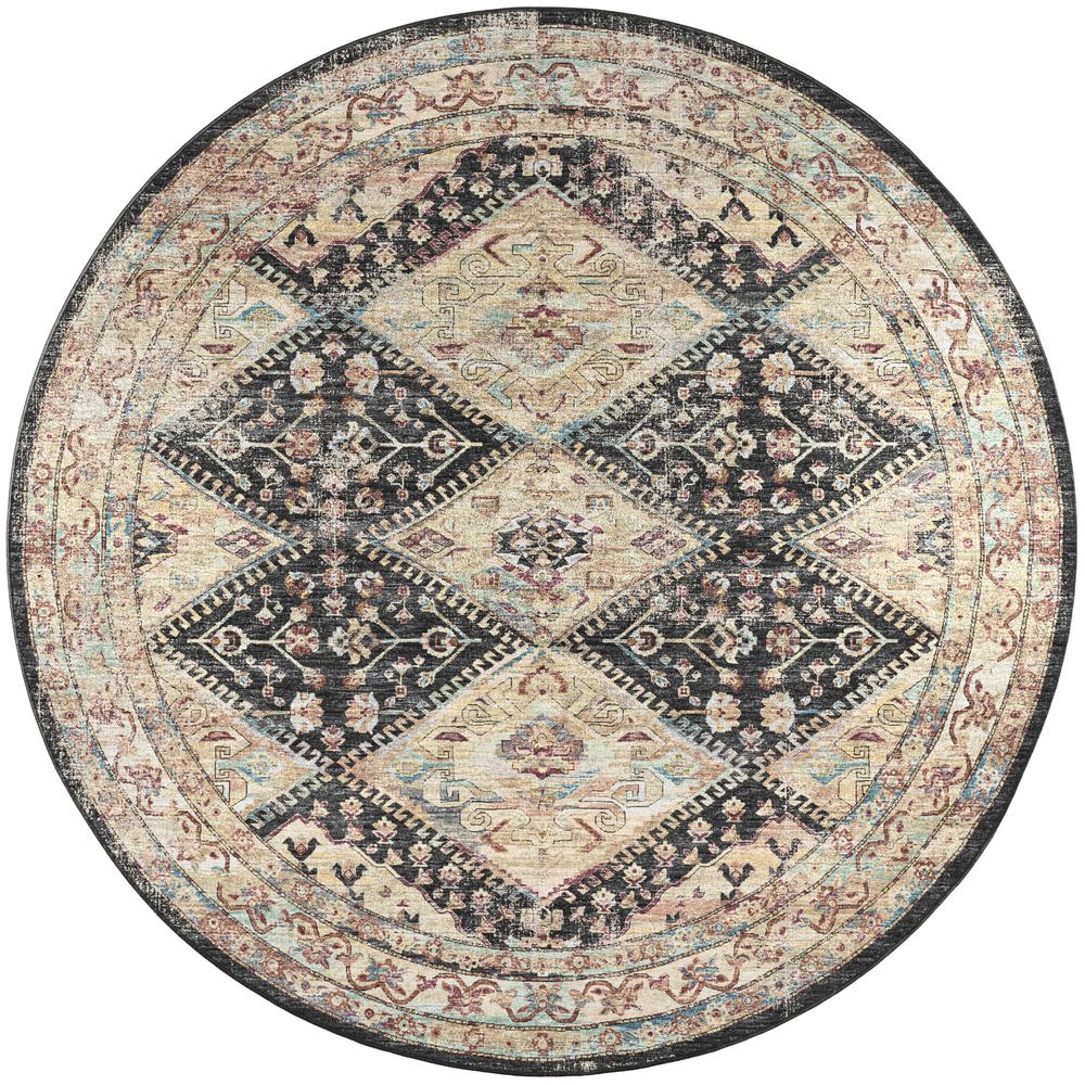 Jericho JC9 Midnight 6' x 6' Round Rug. Picture 1