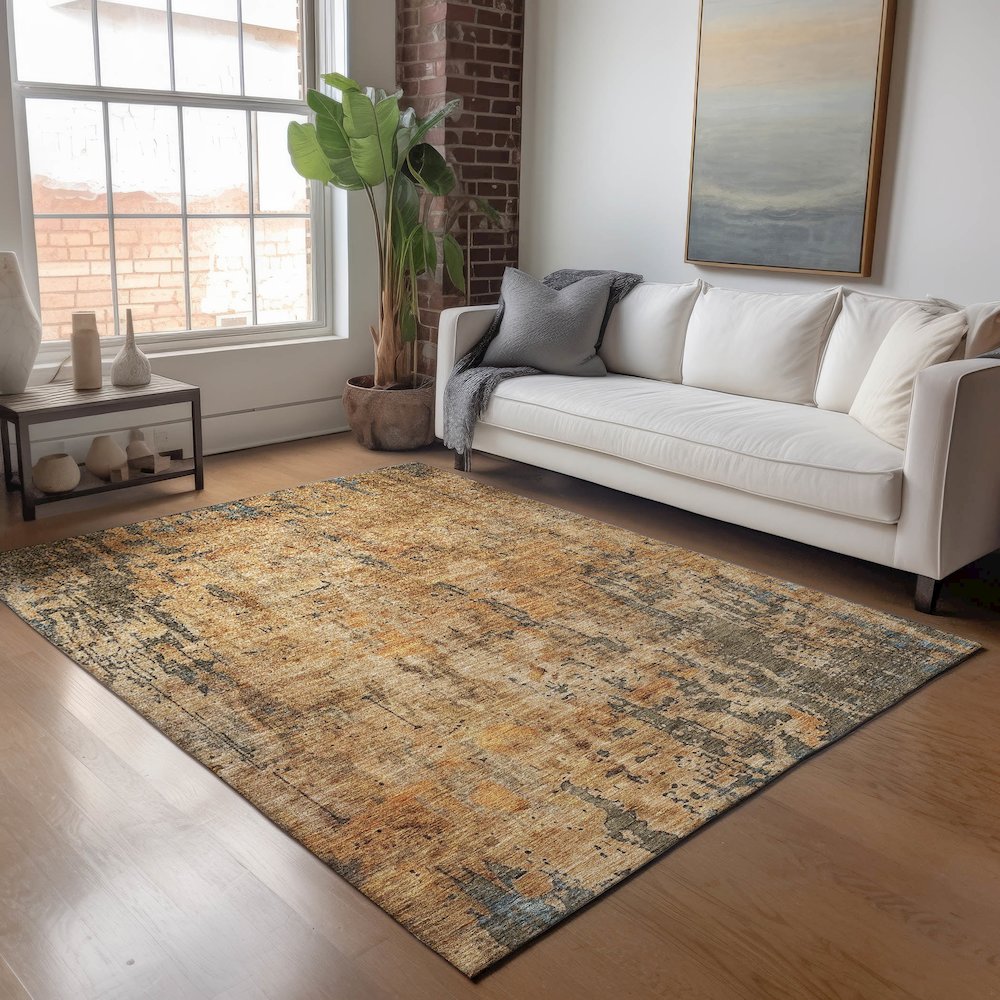Indoor/Outdoor Nouveau Copper 5' x 7'6" Rug. Picture 5