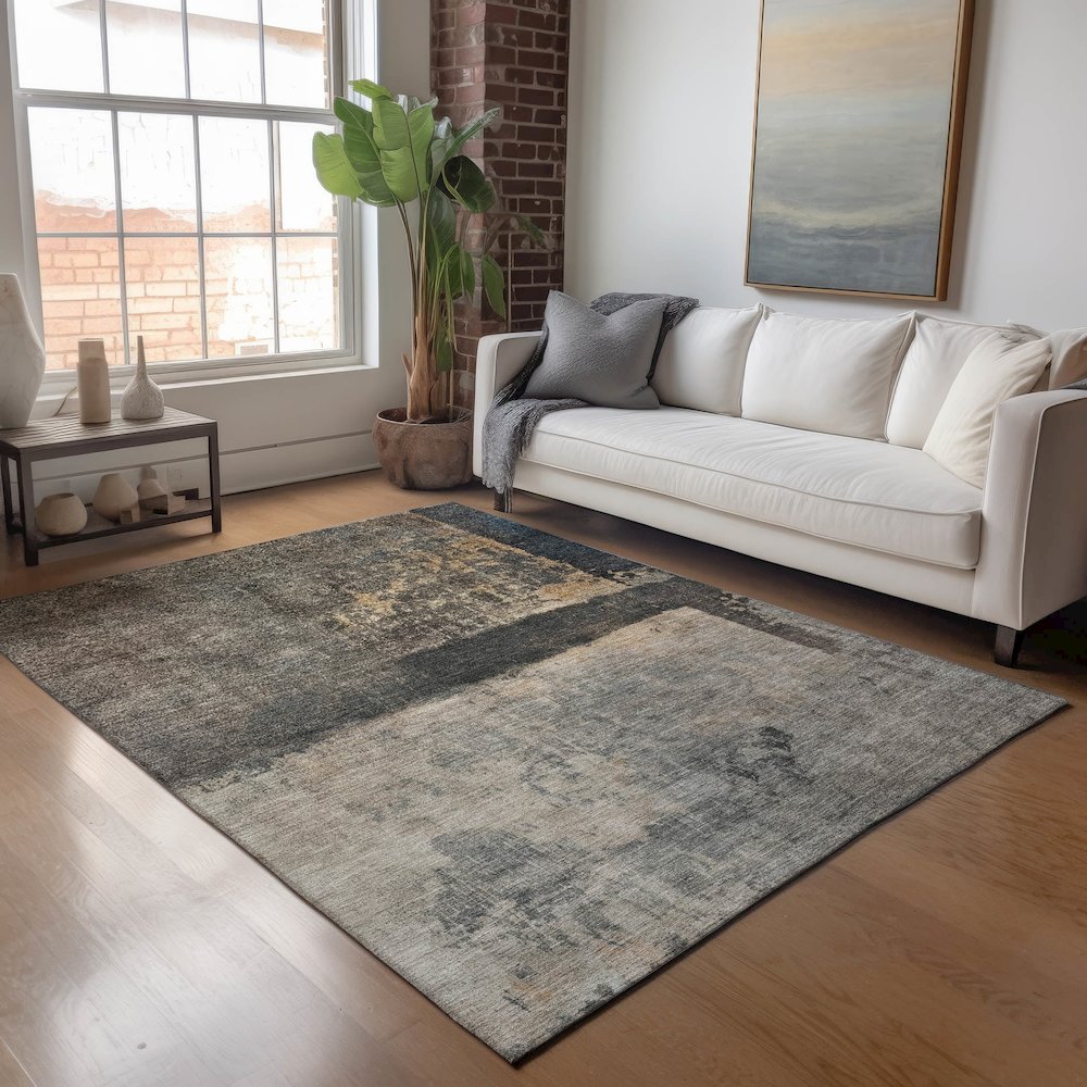 Indoor/Outdoor Nouveau Coffee 5' x 7'6" Rug. Picture 5