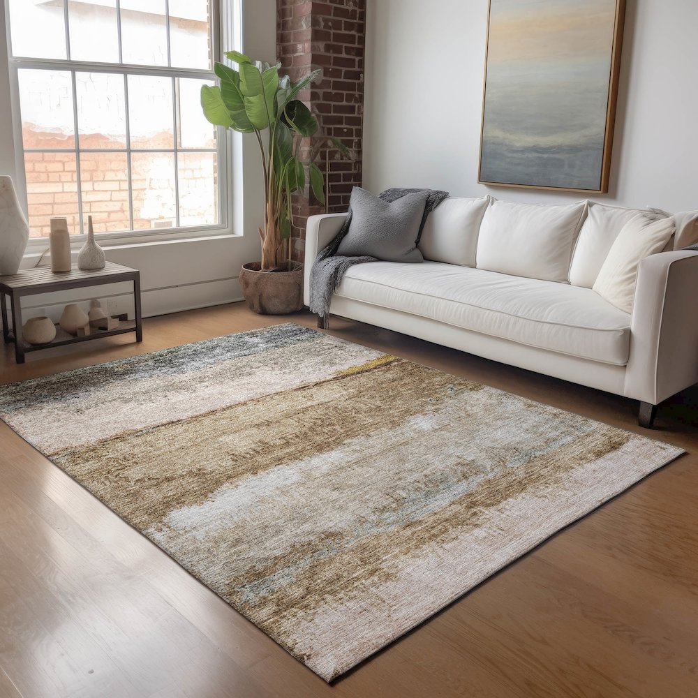 Indoor/Outdoor Nouveau Beige 5' x 7'6" Rug. Picture 5