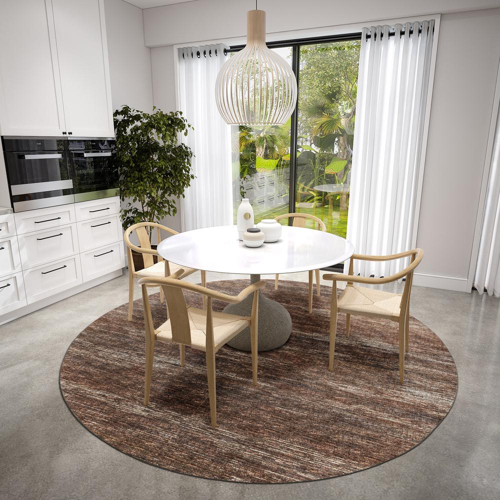 Ciara CR1 Chocolate 6' x 6' Round Rug. Picture 2