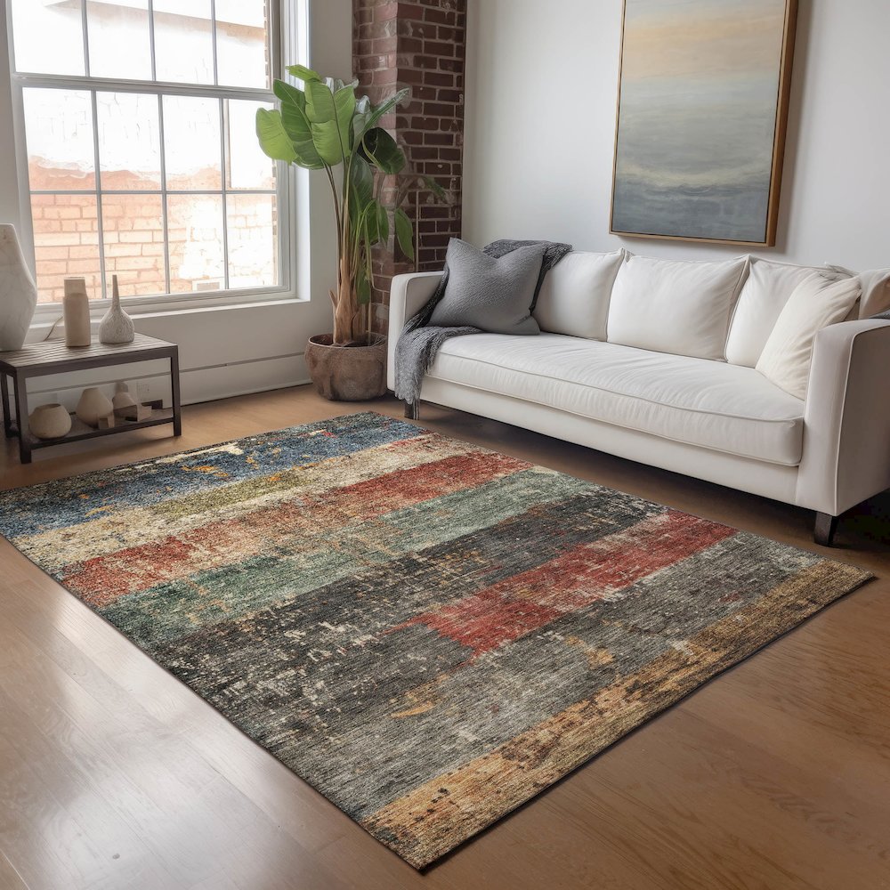 Indoor/Outdoor Nouveau Fern 5' x 7'6" Rug. Picture 5