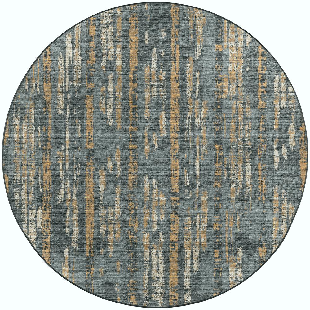 Winslow WL6 Charcoal 6' x 6' Round Rug. Picture 1