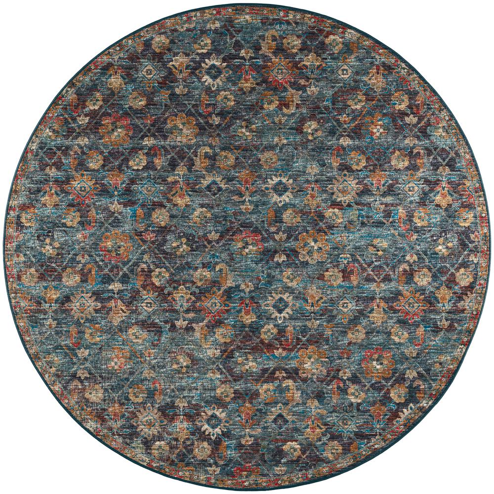 Jericho JC8 Navy 6' x 6' Round Rug. Picture 1