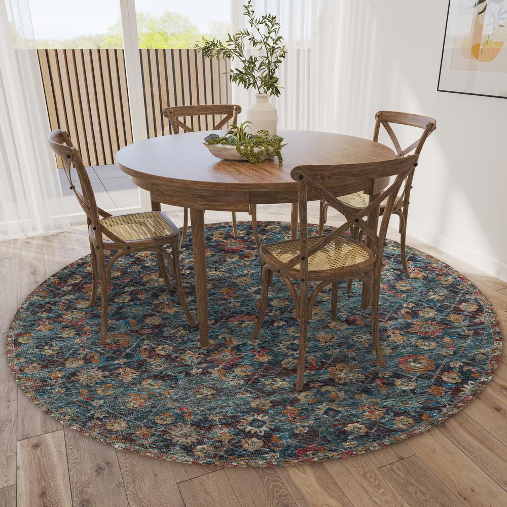 Jericho JC8 Navy 6' x 6' Round Rug. Picture 2