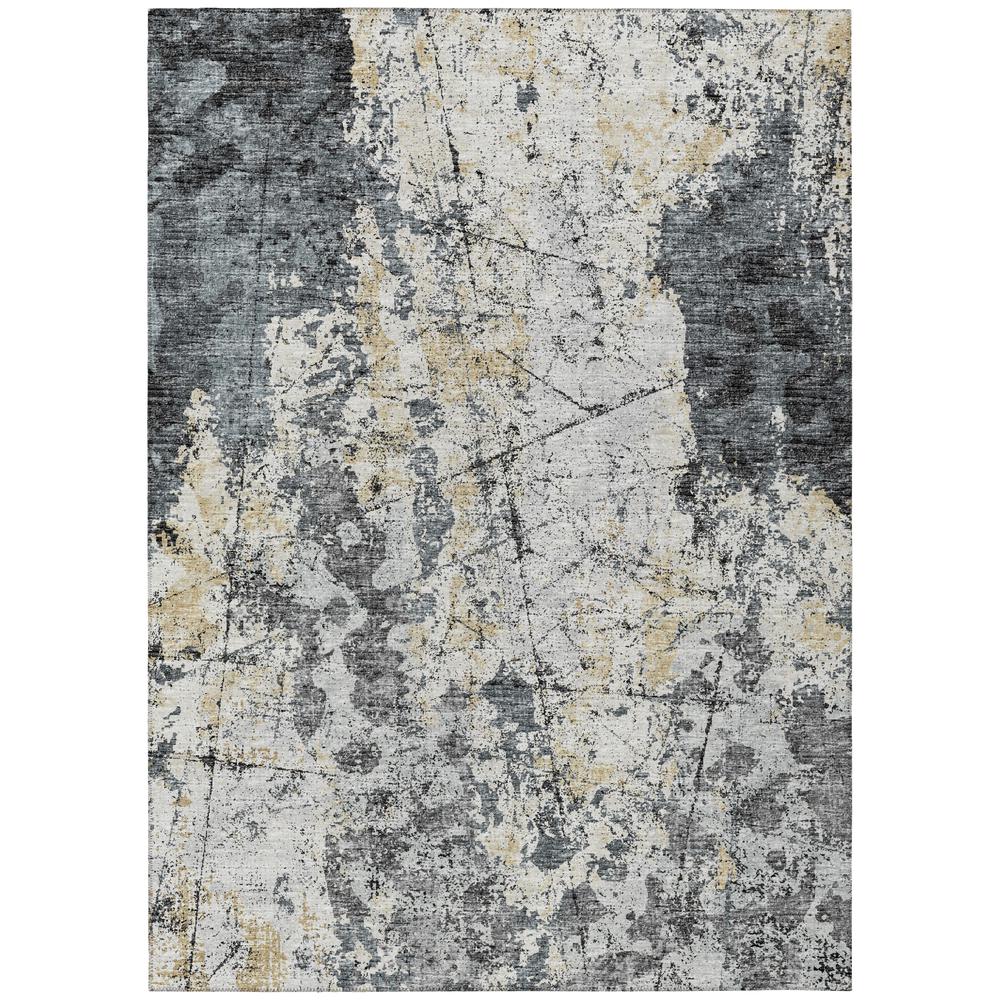 Indoor/Outdoor Accord AAC33 Black Washable 5' x 7'6" Rug. Picture 1
