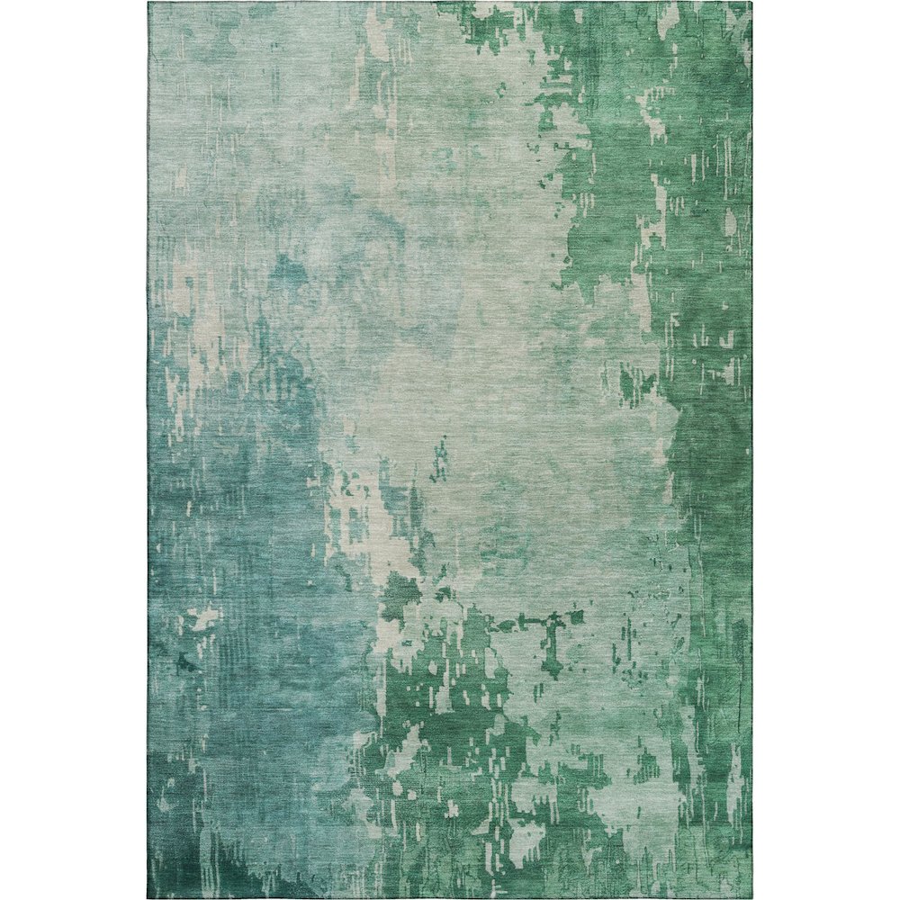 Machine Washable Indoor/Outdoor Pacifica Emerald 5' x 7'6" Rug. Picture 1