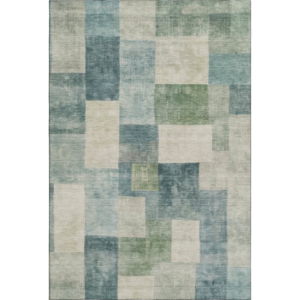 Machine Washable Indoor/Outdoor Pacifica Seafoam 5' x 7'6" Rug. Picture 1