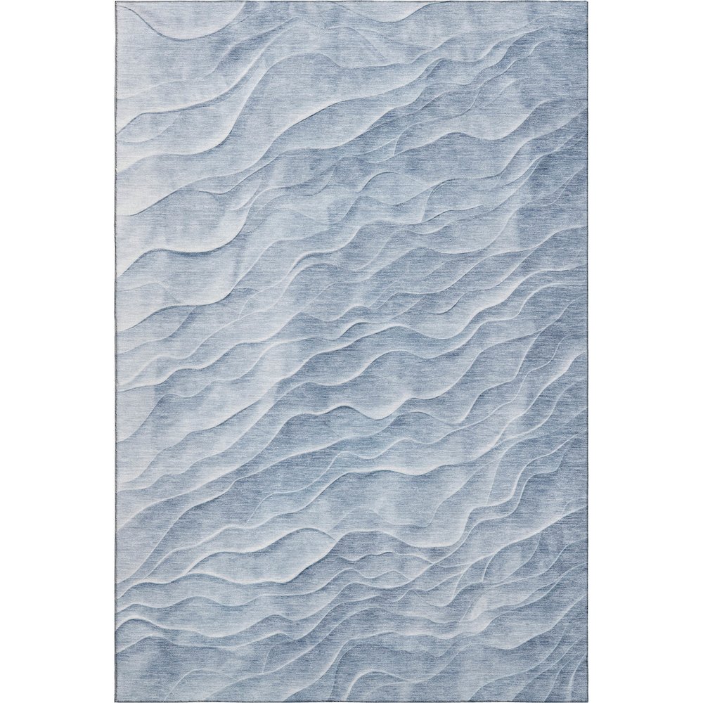 Machine Washable Indoor/Outdoor Pacifica Denim 5' x 7'6" Rug. Picture 1