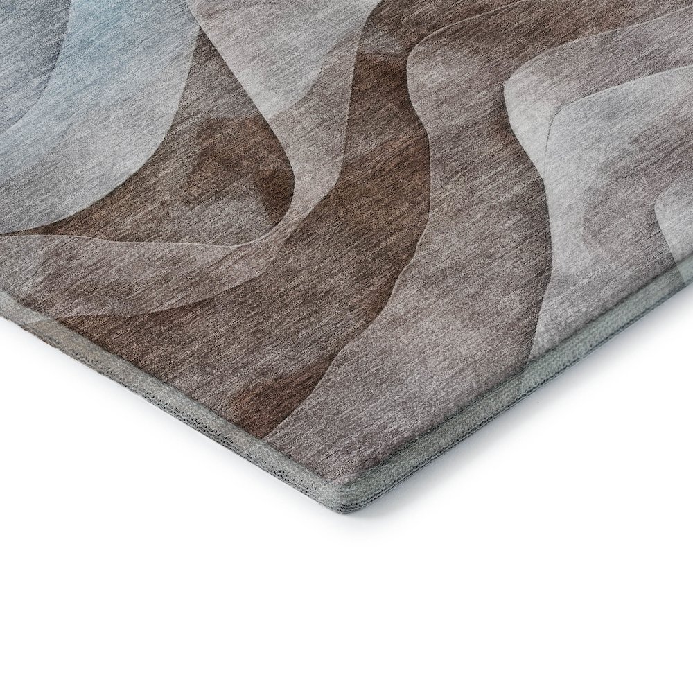 Machine Washable Indoor/Outdoor Pacifica Mocha 2'6" x 3'10" Rug. Picture 2