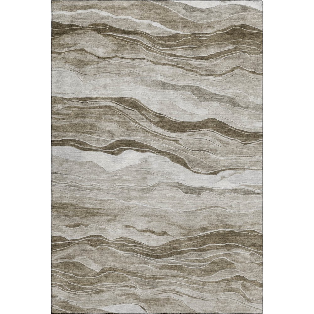 Machine Washable Indoor/Outdoor Pacifica Brown 5' x 7'6" Rug. Picture 1