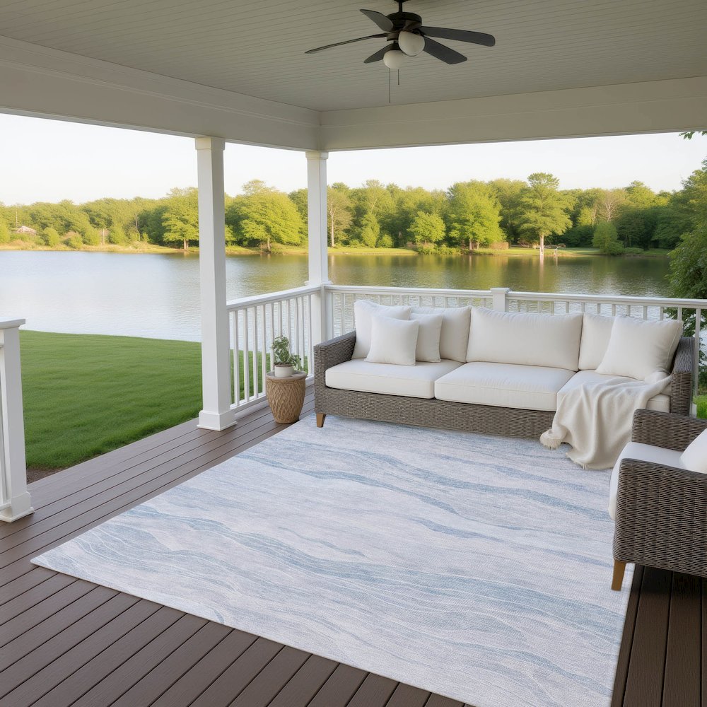 Machine Washable Indoor/Outdoor Pacifica Sky 5' x 7'6" Rug. Picture 6